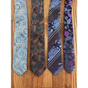 Lot Of 4 IMANI UOMO Silk Neck Tie Hand Made